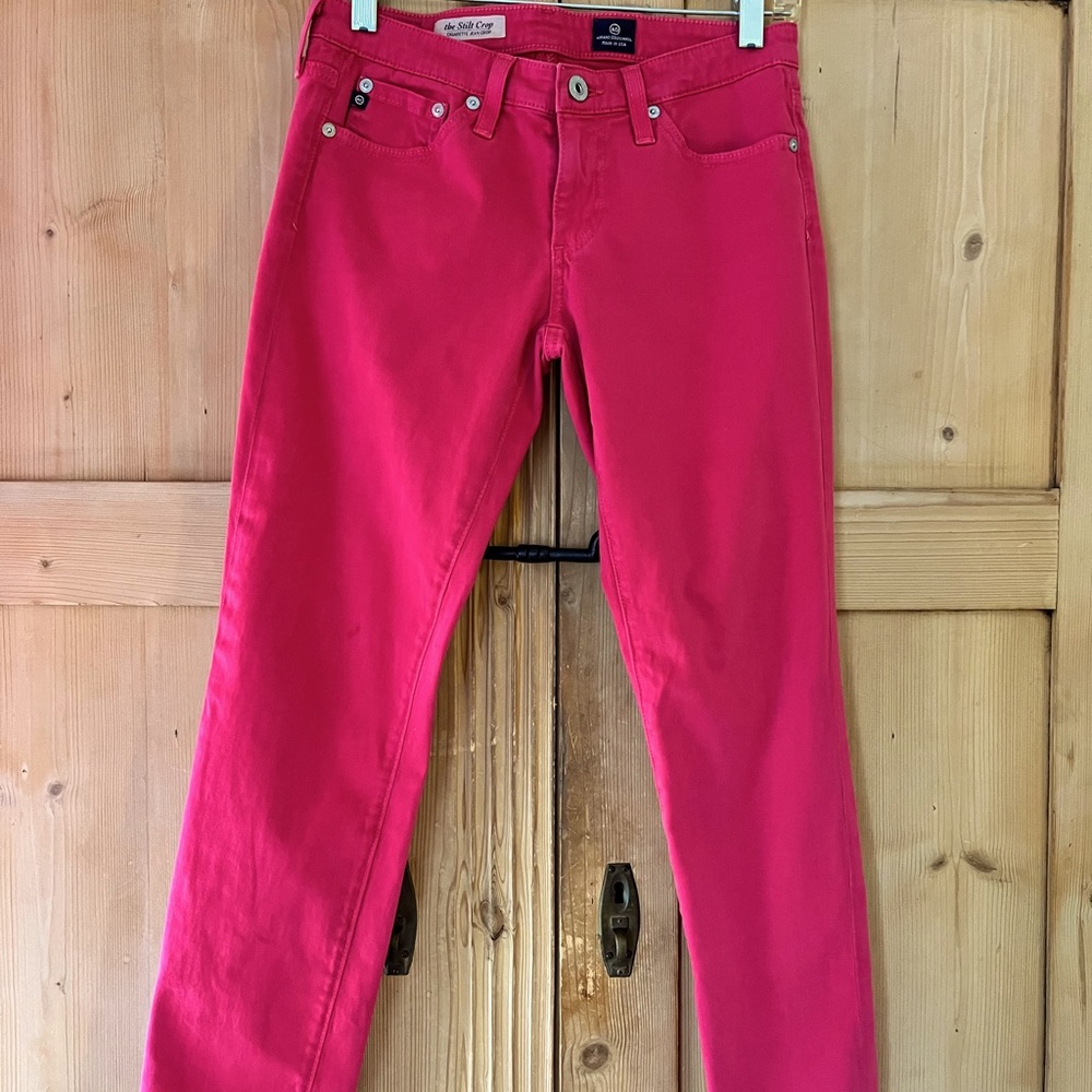 AG 'the Stilt Crop' jean in red. size 26